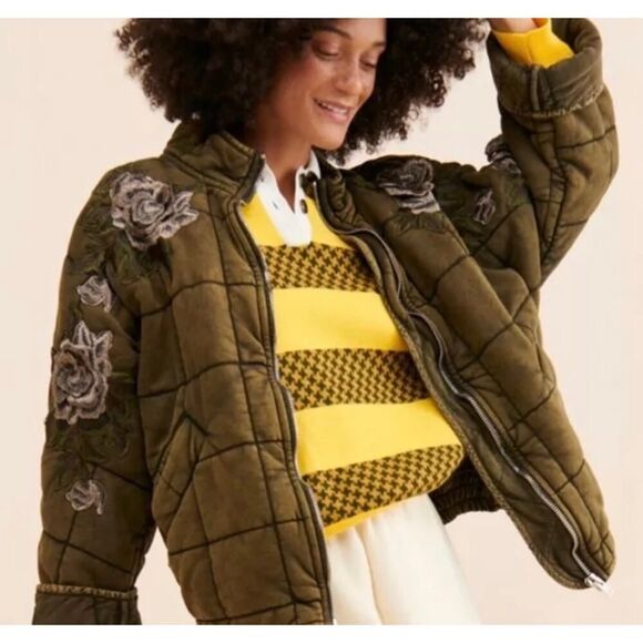Free People x Tricia Fix Upcycled Quilted Jacket - S - Picture 1 of 8